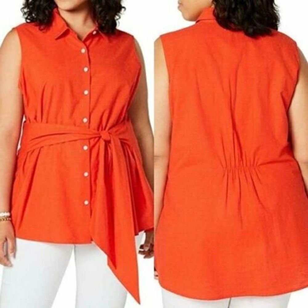 $70 XXL Tommy Hilfiger Grenadine Majorca Polished Top Sleeveless NWT